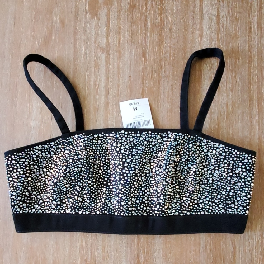 Rhinestone embellished crop top Forever 21